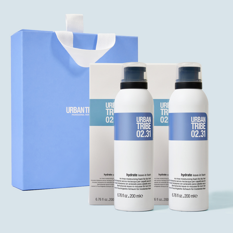 Urban Tribe Hydrate Leave-In Foam No-Rinse Treatment 200ml + 200ml (2pc Salon Set)