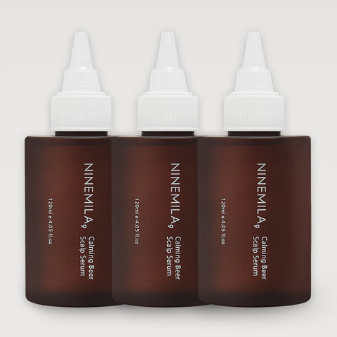 Ninemila Calming Beer Scalp Ampoule Pack (Brewer's Yeast) Verbena Scent 120ml x 3