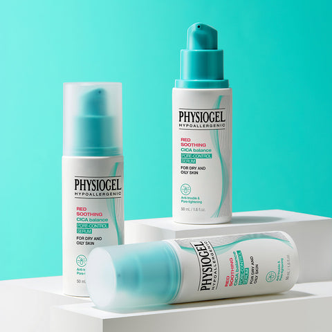 Physiogel Red Soothing Cica Balance Pore Control Serum 50ml + Cica Balance Foam Cleanser 20ml (Gift)