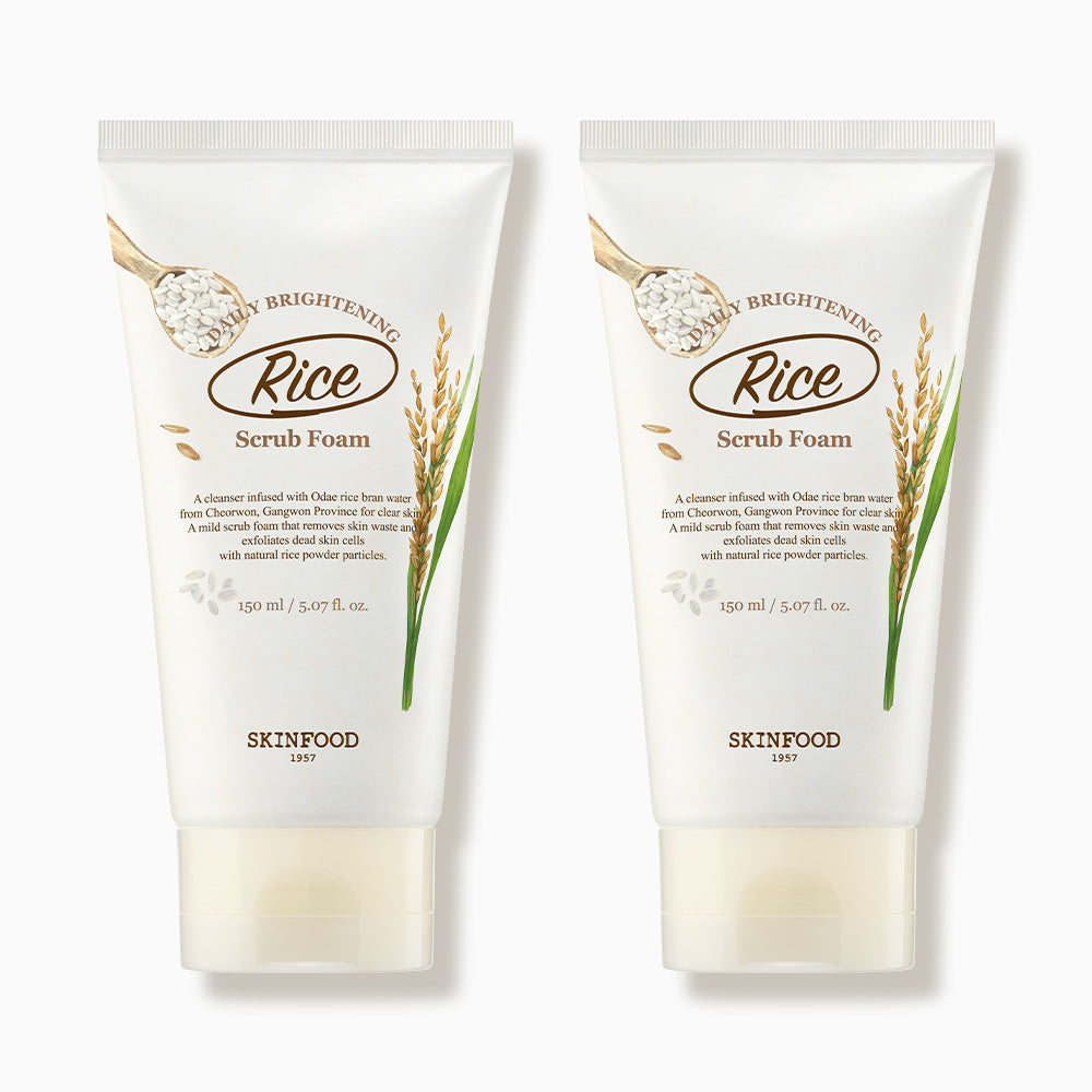 Skinfood Rice Daily Brightening Scrub Foam 150ml (2 pack)