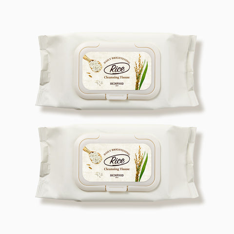 Skinfood Rice Daily Brightening Cleansing Tissues 80 sheets (2 Pack)
