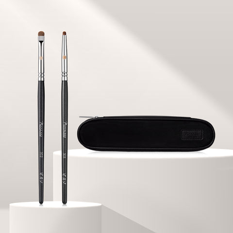 Picasso Aegyo-sal Makeup Duo Set (312 & 315 Eye Point Brushes) + Mesh Pouch