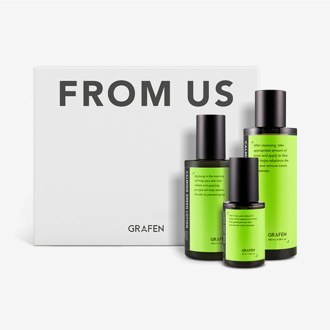 Grafen FROM US Calming Green Skincare Gift Set (Lotion 150ml + Skin 180ml + Serum 50ml)
