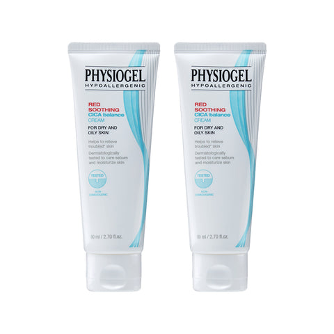 Physiogel Red Soothing Cica Balance Moisturizing Cream 80ml x2 Soothing Trouble & Sensitive SOS Kit