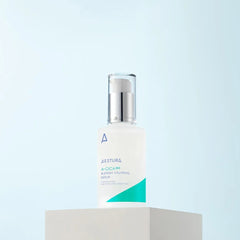 Skincare bottle on a light blue background