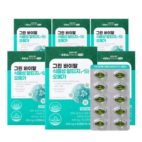 Celltrion InnerLab Green Vital Plant-based rTG Omega3 436 mg x 60 Capsules (6 Pack)