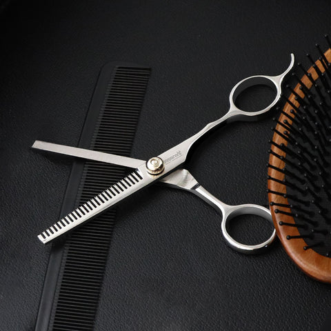 ParkJun Beauty Lab Designers Silver Thinning Scissors - Home Hair Thinning & Self-Cutting Shears