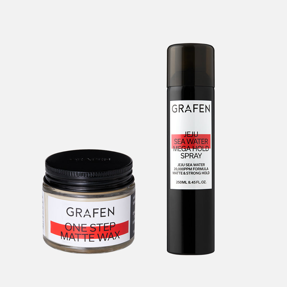 Grafen One-Step Styling Duo (Matte Wax 70g + Mega Hold Spray 250ml)