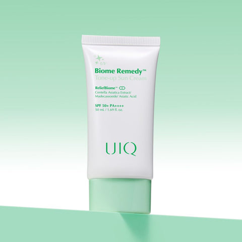 UIQ Biome Remedy Tone-Up Sun Cream 50ml - 4-Piece Set (Purple & Green)