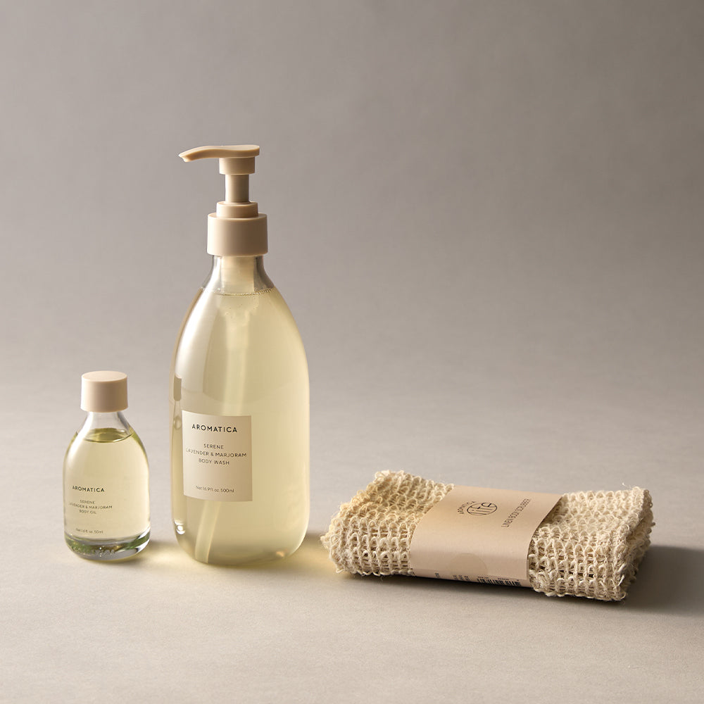 Aromatica Lavender & Marjoram Body Wash 500ml + Body Oil 100ml 2-Piece Set