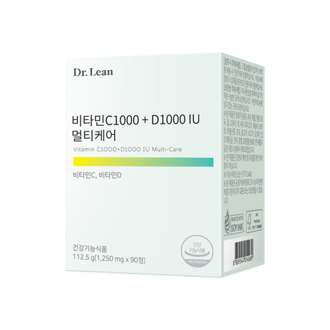 Dr. Lean Vitamin C1000 + D1000 IU Multi-Care 1250mg x 90 Tablets (4 Pack) (12 Months)
