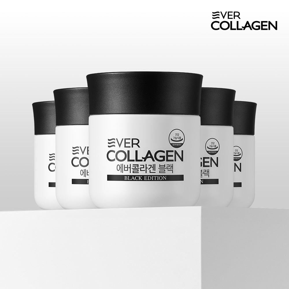 Newtree Ever Collagen Black 63 g (750 mg x 84 tablets) 20-Week Low-Molecular Fish Collagen Peptide Supplement with Biotin & Brewer's Yeast
