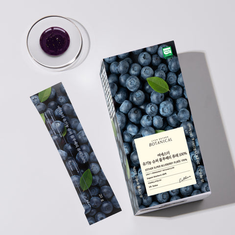 Esther Formula Organic Super Blueberry Puree 100% 20g x 14 sticks (Pack of 8)