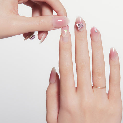 Dashing Diva Magic Press Shy Heart (Long Oval) Nail Tips
