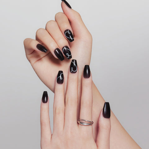 Dashing Diva Magic Press Drawing Heart (Coffin) Nail Tips