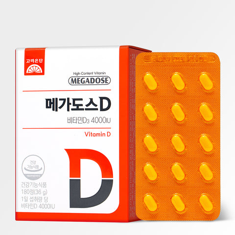 Koreaeundan MegaDose D Vitamin D3 4000 IU 180 Tablets (6-Month Supply)