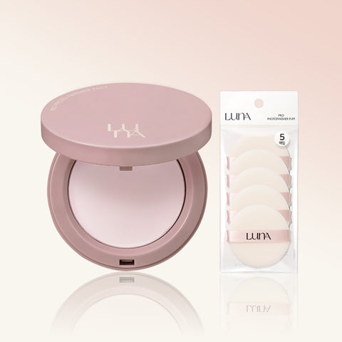 Luna Photo Finisher Powder Pact Set - SPF25 PA++ 8.5/7.8g + Bubbling Gum Gloss 4.3ml (includes Blur Cushion Mini No.1 & Shopping Bag)