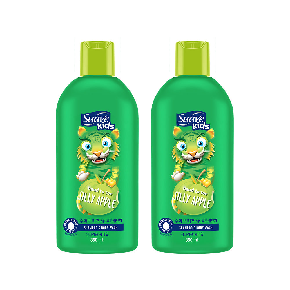 Suave Kids Head-to-Toe Cleanser Apple Scent 350ml (2 Pack)