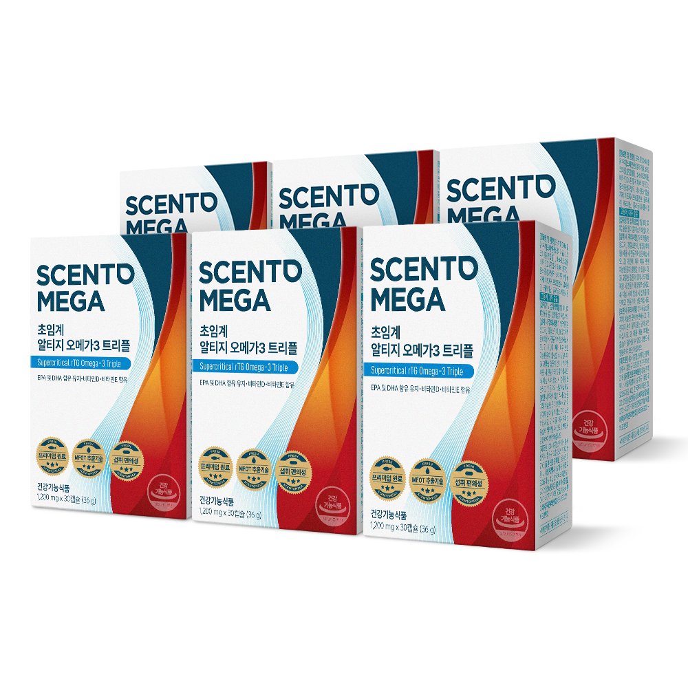 Nutrione Centomega Supercritical rTG Omega-3 Triple 30 Capsules x 6