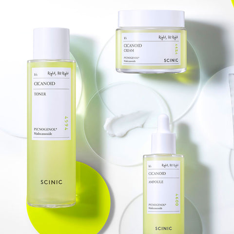 Scinic CicaNoid 3-Piece Set (Toner + Ampoule + Cream)