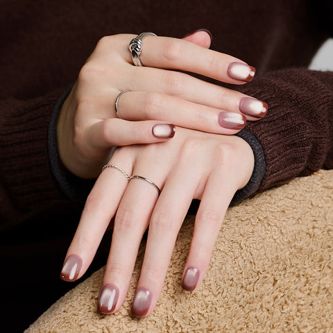 Dashing Diva Magic Press Smudge Wood (Regular Round) Nail Tips
