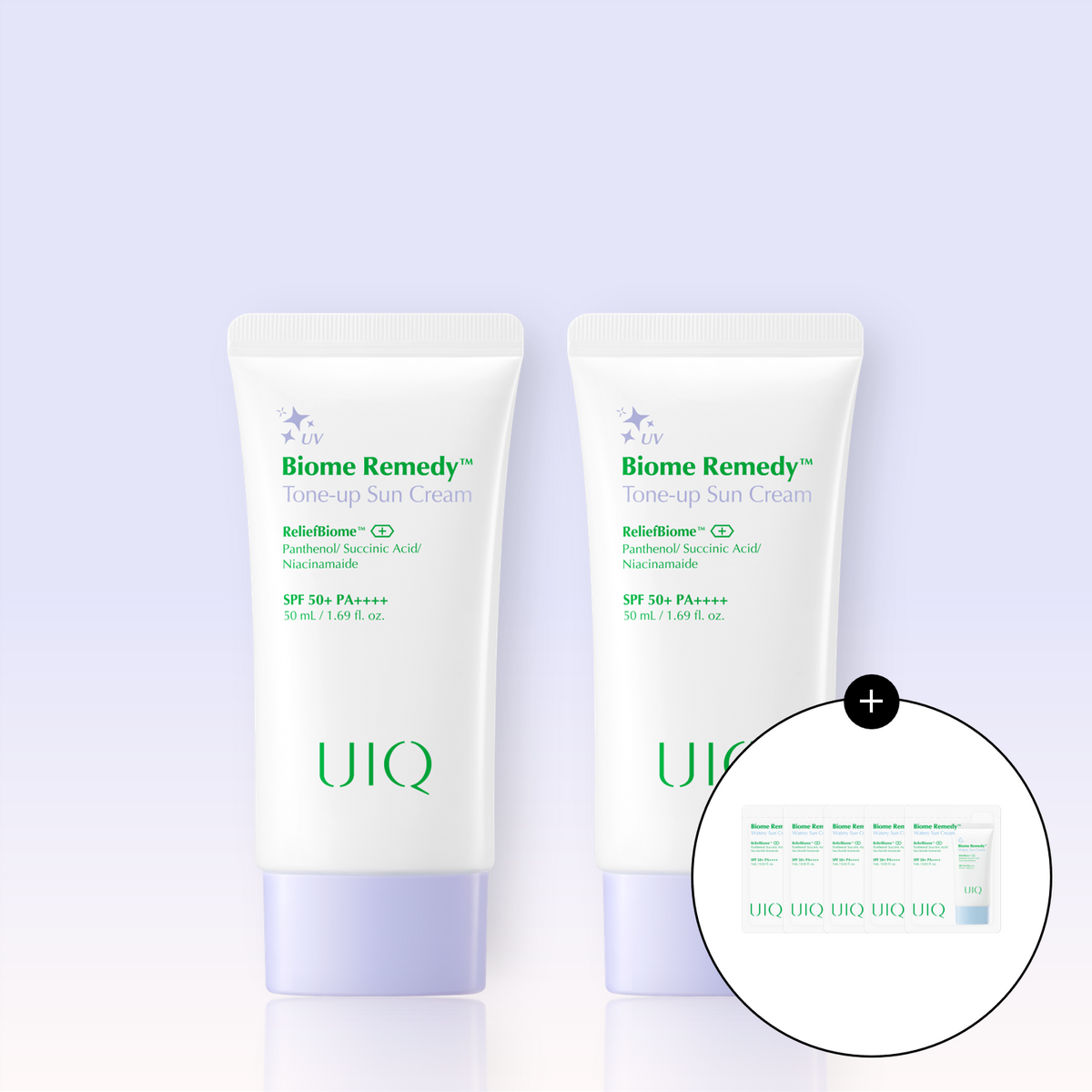 UIQ Biome Remedy Tone-Up Sunscreen Violet 50ml x 2