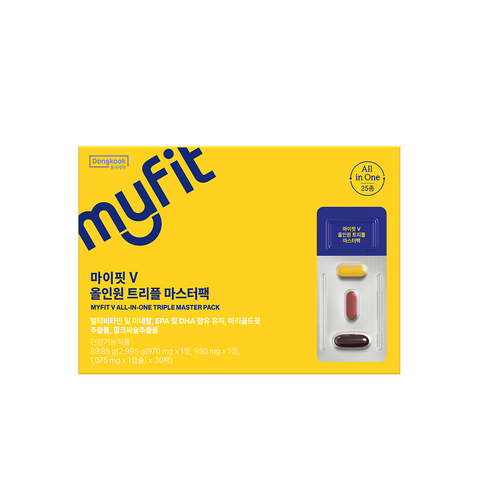 DongKook MyFit V All-in-One Multi Master Pack (30 Packs x 3) Vitamins + Omega-3 + Lutein + Milk Thistle