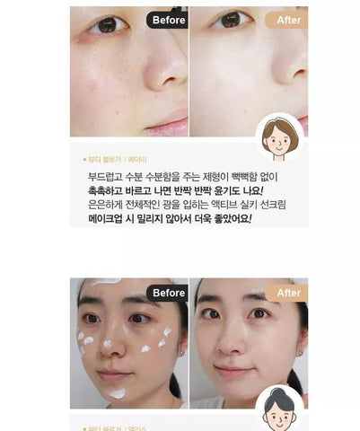 Soonsu Beauty Active Silky Sun Cream SPF50+ PA+++ application use