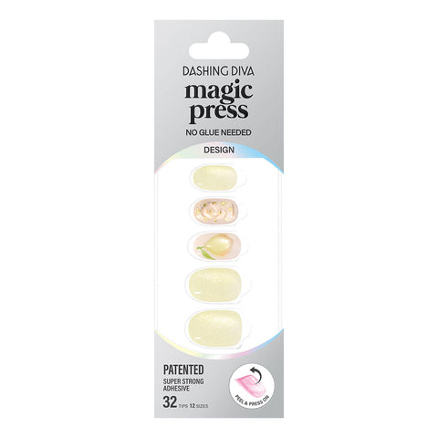 Dashing Diva Magic Press Lemon Sparkle (Oval) Nail Tips