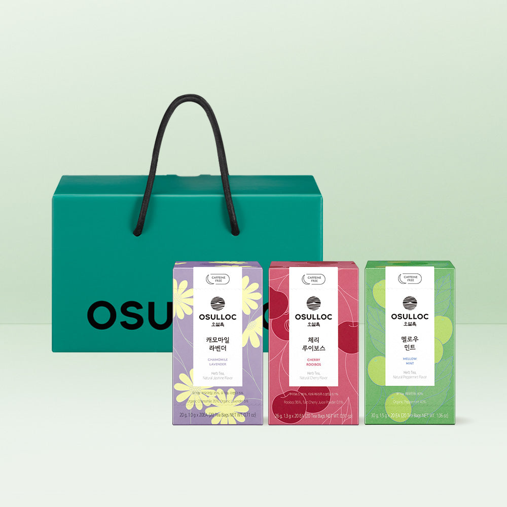 OSULLOC Herb Tea Life Set (3 Varieties x 20 Bags)