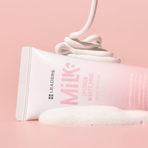 Leaders Milk Sponge White Mud Pack-to-Foam One-Step Cleanser 120g