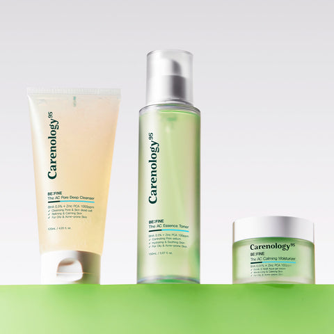 Carenology Be:Fine Cleanser + Essence Toner + Moisturizer 3-Piece Set
