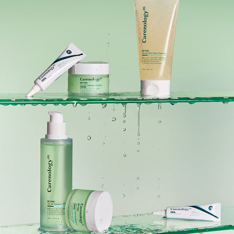 Carenology Be:Fine Cleanser + Essence Toner + Moisturizer + Spot Cream 4-Piece Set