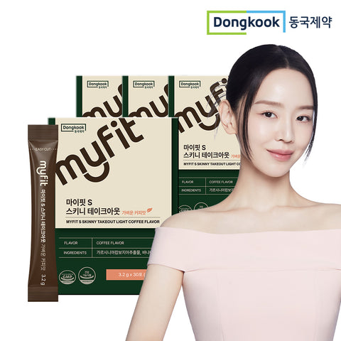 DongKook MyFit S Skinny Takeout Coffee Flavor 4-Box Set (96g per box 3.2g x 30 sachets)