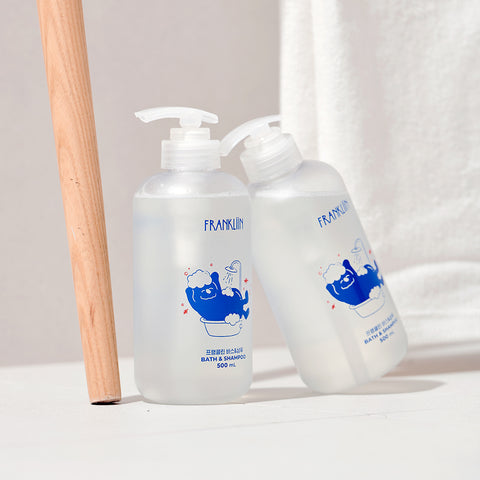 FRANKLIIN Bath & Shampoo 500ml Concentrated All-in-One Top-to-Toe Baby Wash