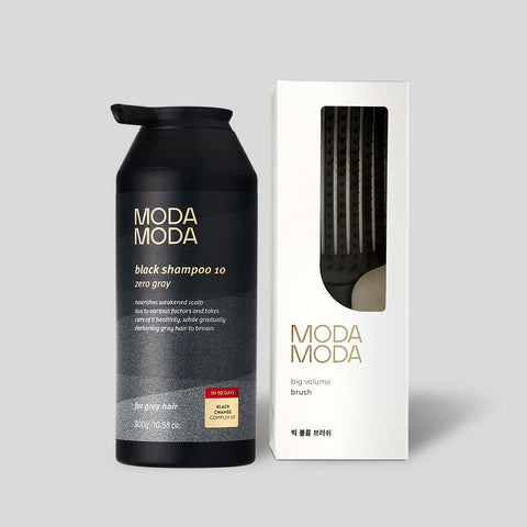 MODAMODA Zero Gray Black Shampoo 10 - 300g + Big Volume Brush