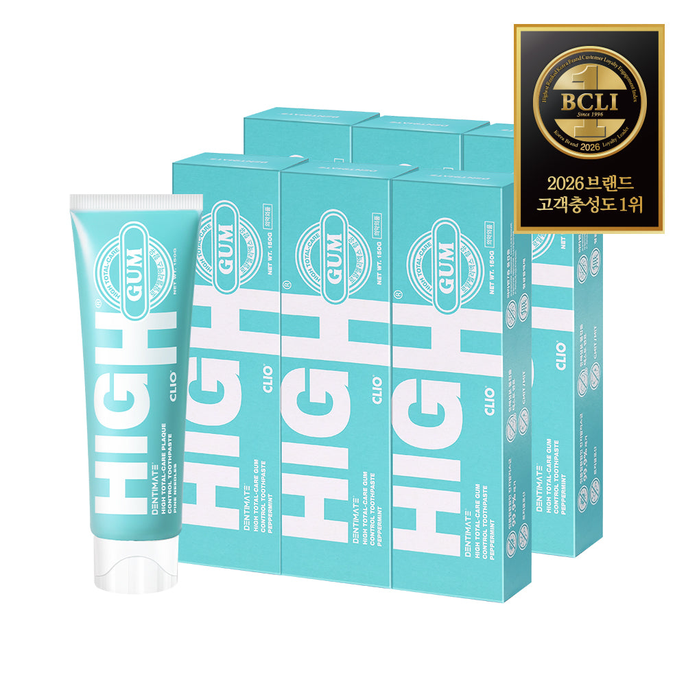 Clio Dentimate High Total Care Gum Control Toothpaste 150g 6-Pack Set