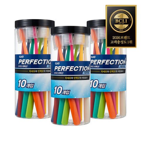 Clio Perfection Dual Micro Bristle Vivid Cylindrical Compact Head Toothbrush - 10pcs x 3 Set