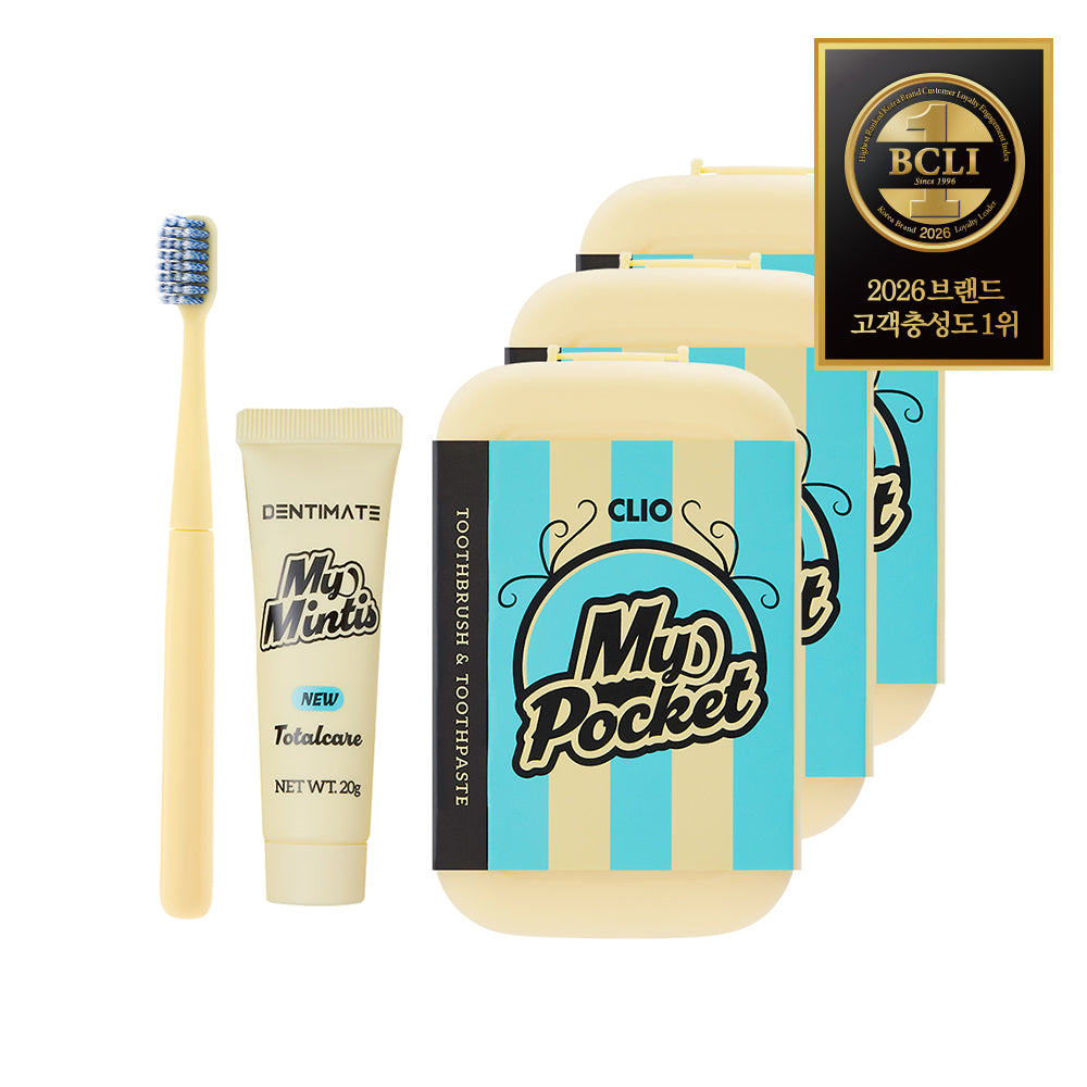 Clio My Pocket Portable Toothbrush & Toothpaste Set - 3-Pack
