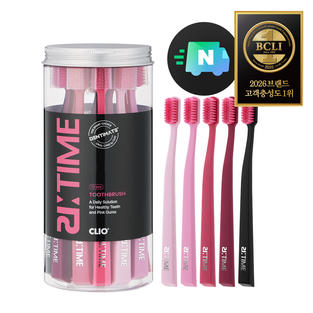 Clio Dentimate ReTime Pink Balance Soft Ultra-Fine Toothbrushes - 12 Pack