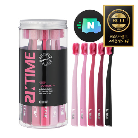 Clio Dentimate ReTime Pink Balance Soft Ultra-Fine Toothbrushes - 12 Pack