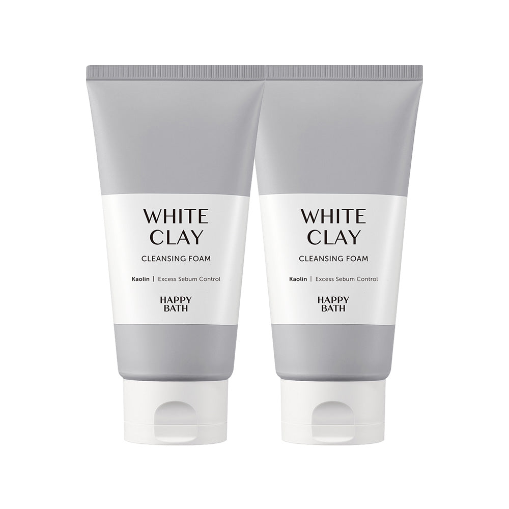 Happy Bath Natural Cleansing Foam White Clay 150g (2 pack)
