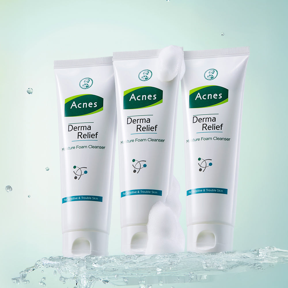 Acnes Derma Relief Moisture Foam Cleanser 125ml (3 Pack)