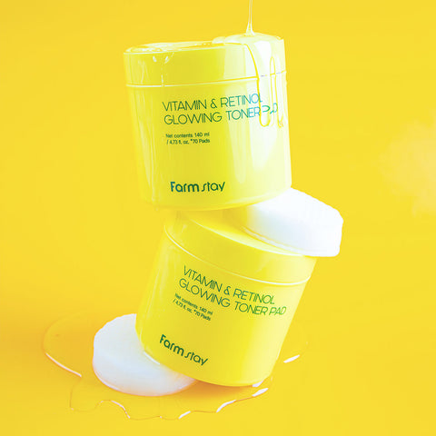 Farmstay Vitamin & Retinol Glowing Toner Pads (70 pads)