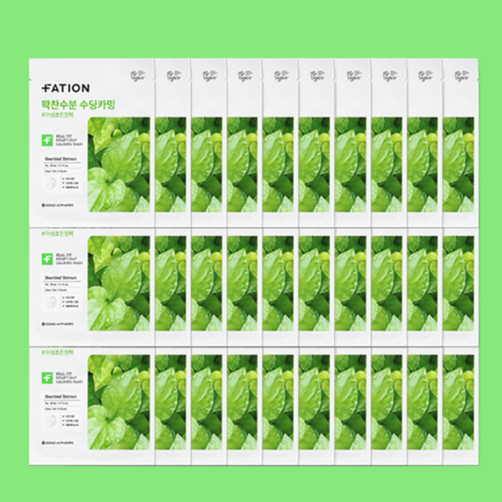 FATION Real Fit 30-Sheet Gift Set (Houttuynia / Rice Bran / Collagen)