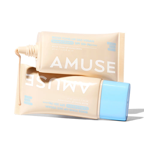 Amuse Beige Tone-Up 365 Vegan Sun Cream 40ml SPF50+ (Monchhichi Limited Edition)