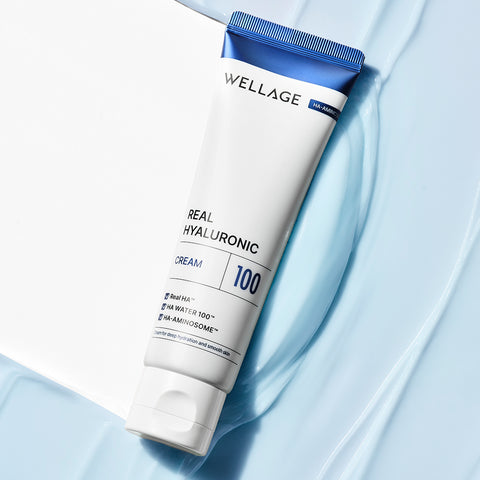 Wellage Real Hyaluronic Blue 100 Ampoule + Cream 80ml 2-Piece Set