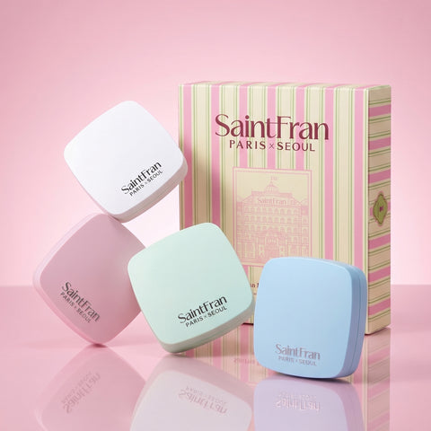 Saint Fran Derma Skin Eclat Tint Cooling Cushion Pact 4-Piece Set