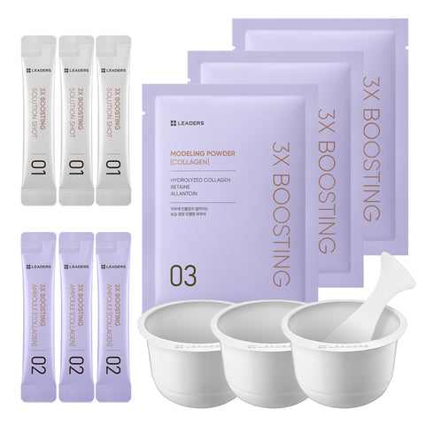 Leaders 3X Boosting Modeling Mask (3 uses) + Ampoules (7 uses) [Tea Tree / Vitamin / Collagen]