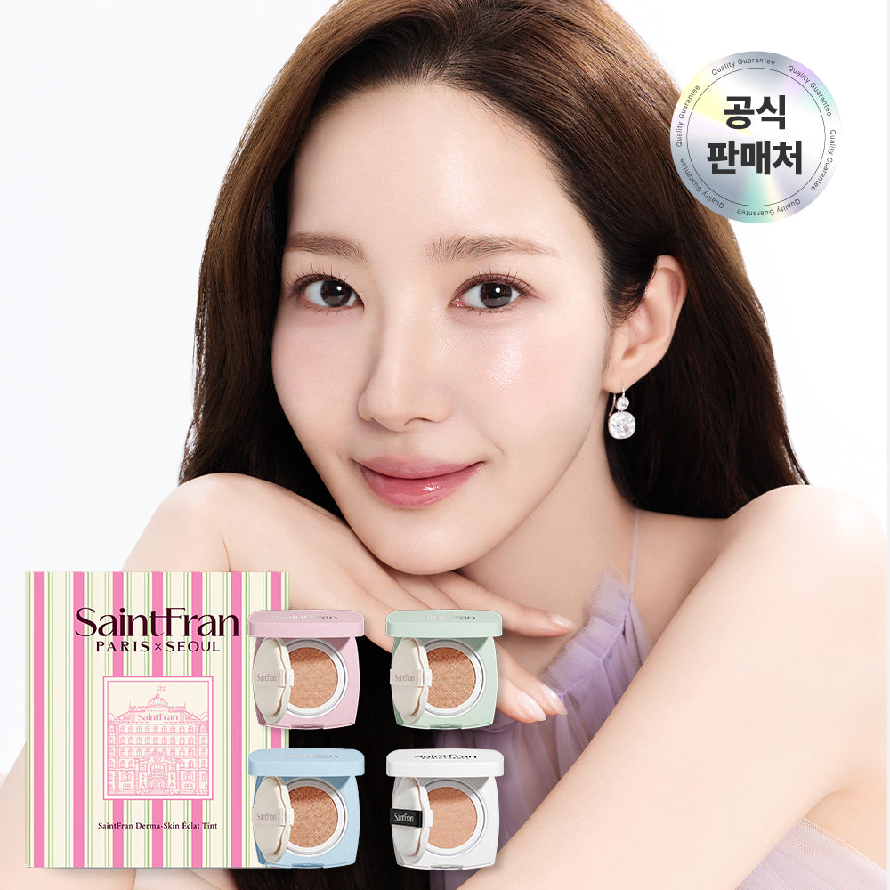 Saint Fran Derma Skin Eclat Tint Cooling Cushion Pact 4-Piece Set